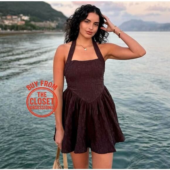 ZARA BLOGGER FAVE!!! Short Halter Dress NWT - Picture 1 of 16